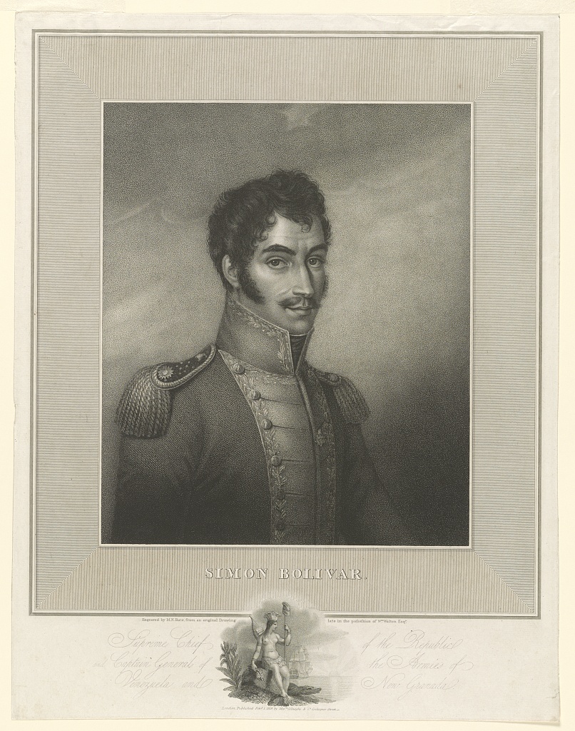 Retrato grabado de Simón Bolívar, 1819