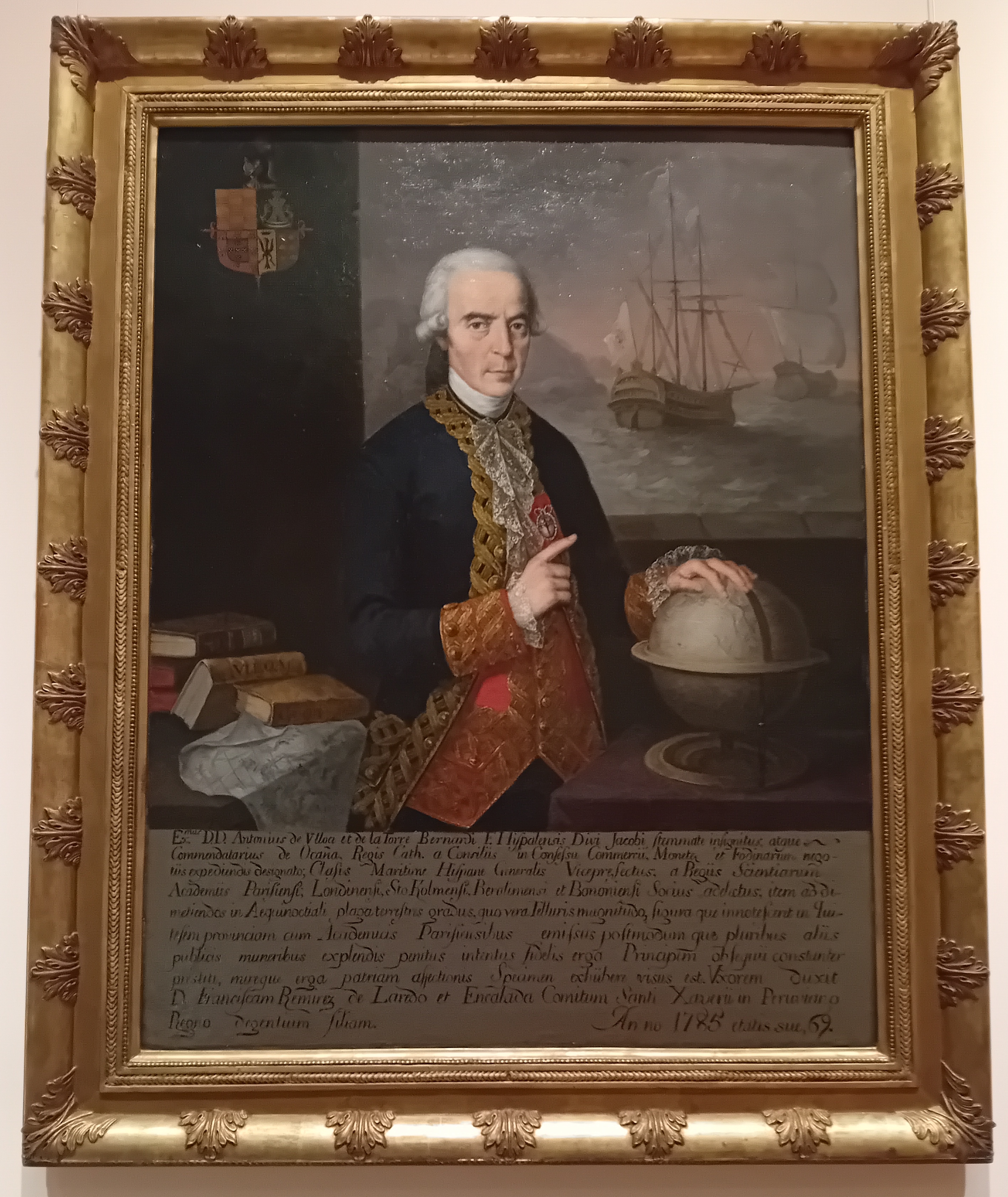 Retrato de Antonio de Ulloa, marino español que participó en la Misión Geodésica y describió el platino