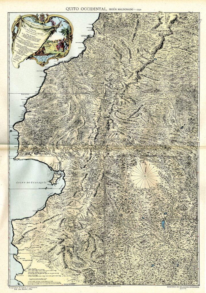 Carta de la costa occidental de la Real Audiencia de Quito levantada por Pedro Vicente Maldonado en 1750