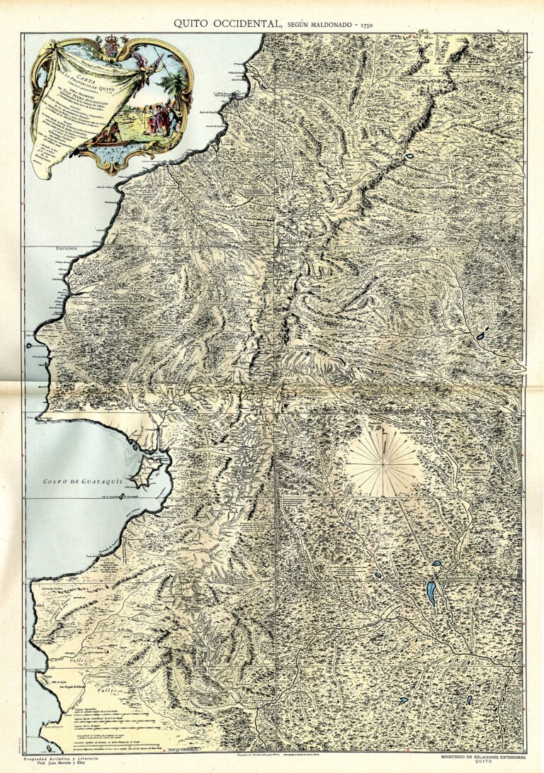 Carta de la costa occidental de la Real Audiencia de Quito levantada por Pedro Vicente Maldonado en 1750