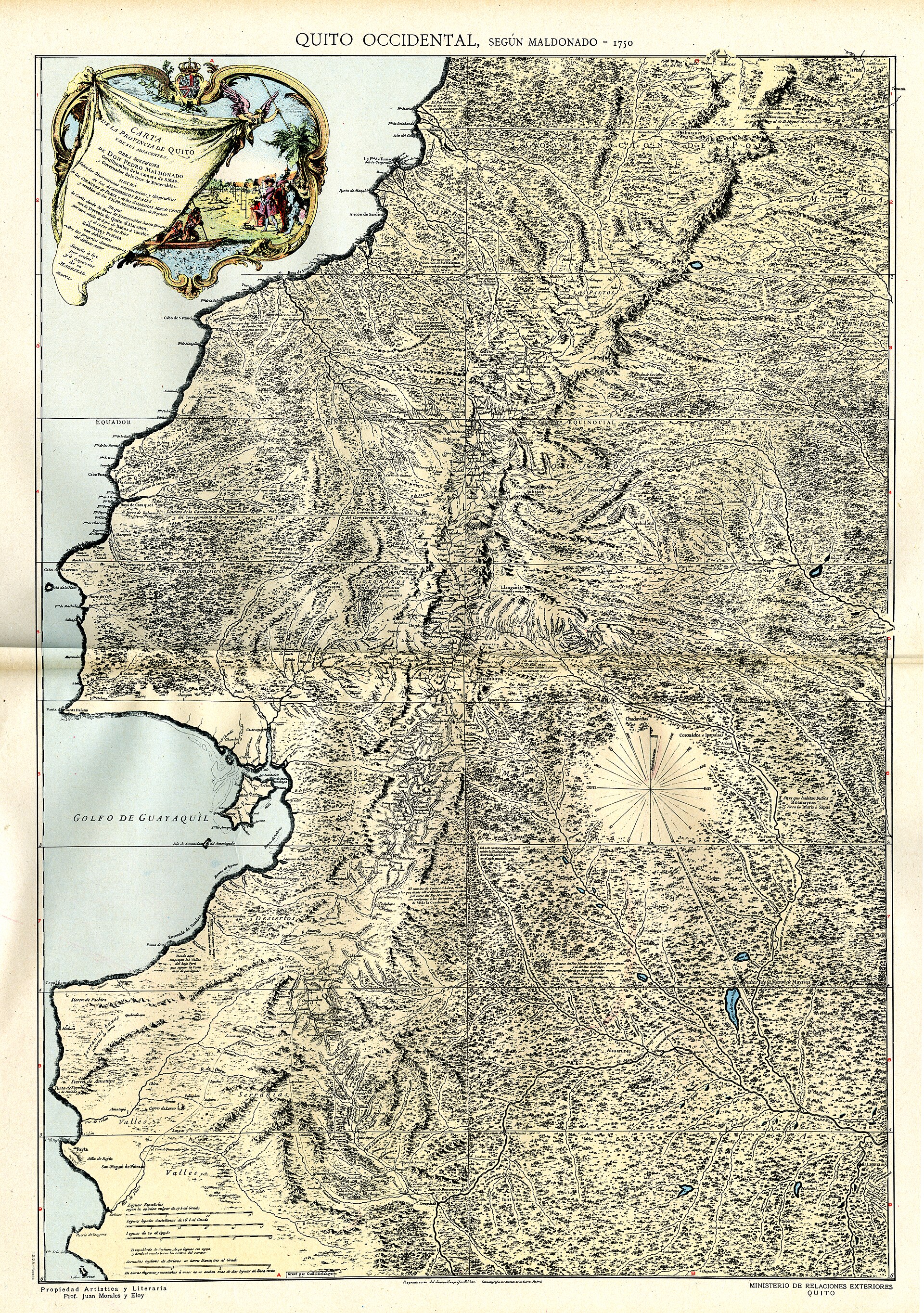 Mapa de la costa occidental de la Real Audiencia de Quito levantado por Pedro Vicente Maldonado hacia 1750