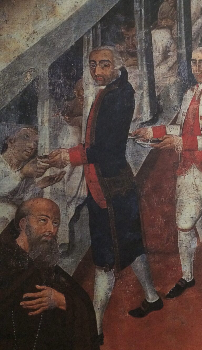 Retrato de Eugenio de Santa Cruz y Espejo, médico y escritor quiteño de la Ilustración, detalle de un cuadro de José Cortés de Alcocer