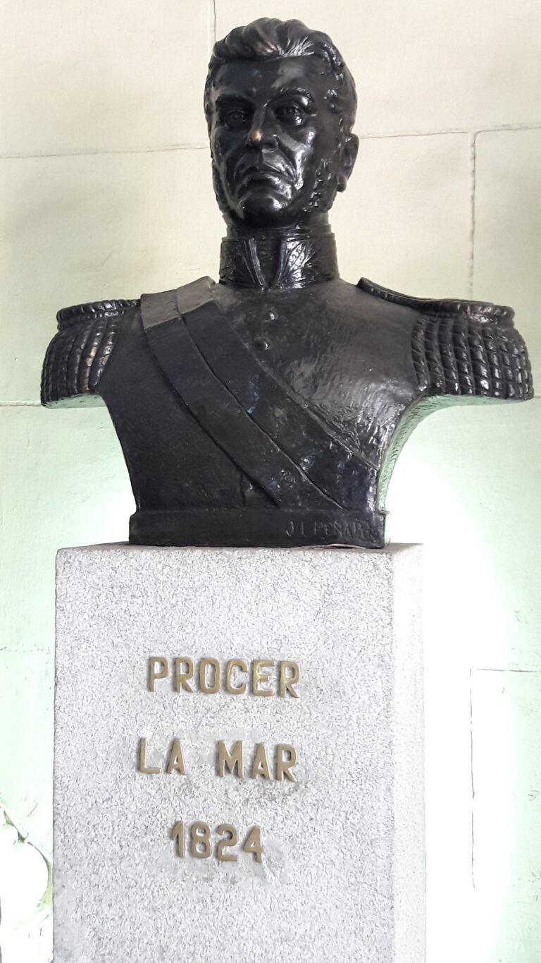 Retrato de José de La Mar, presidente del Perú y comandante de las fuerzas peruanas en Tarqui, nacido en Cuenca