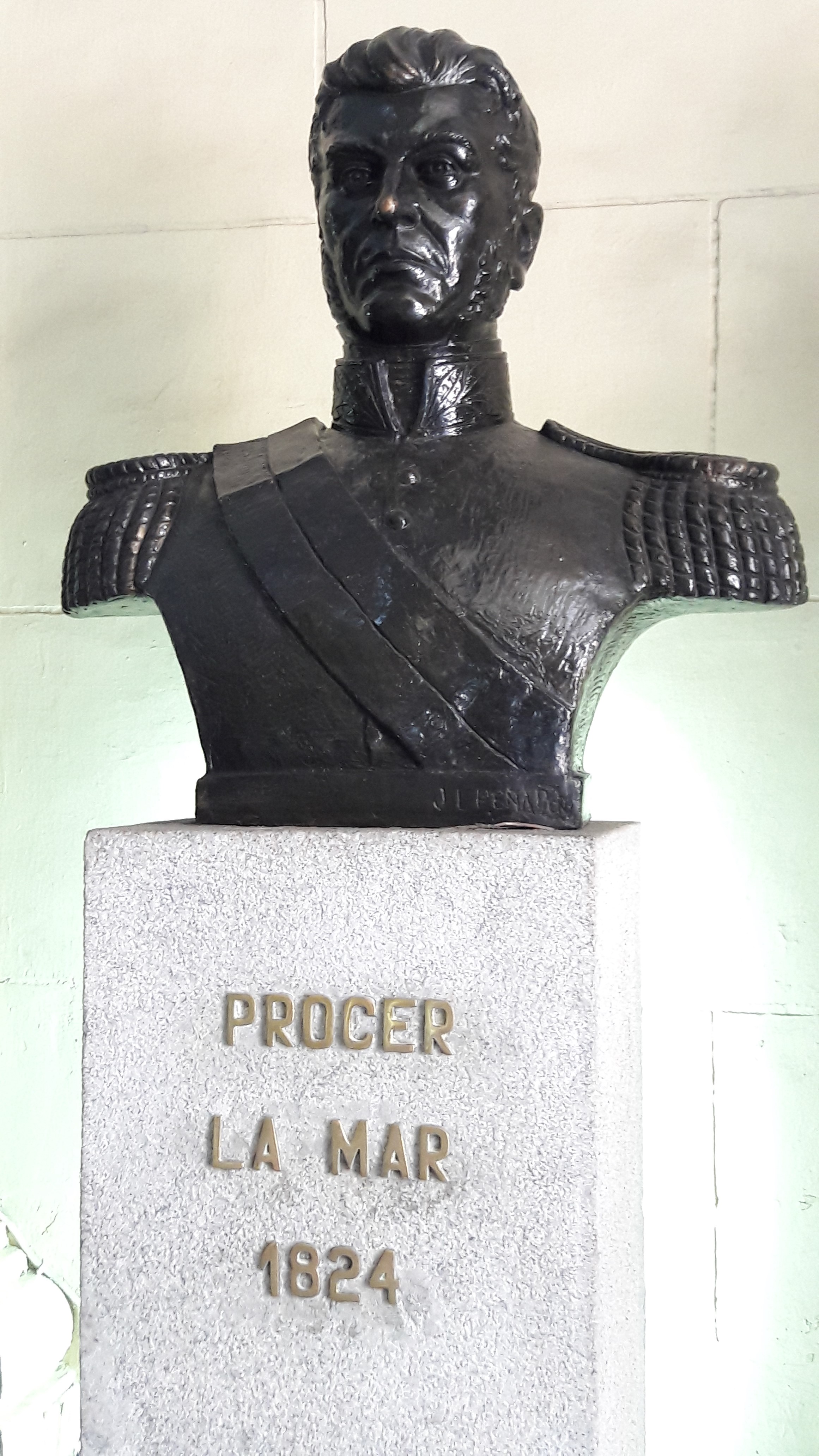 Retrato de José de La Mar, presidente del Perú y comandante de las fuerzas peruanas en Tarqui, nacido en Cuenca