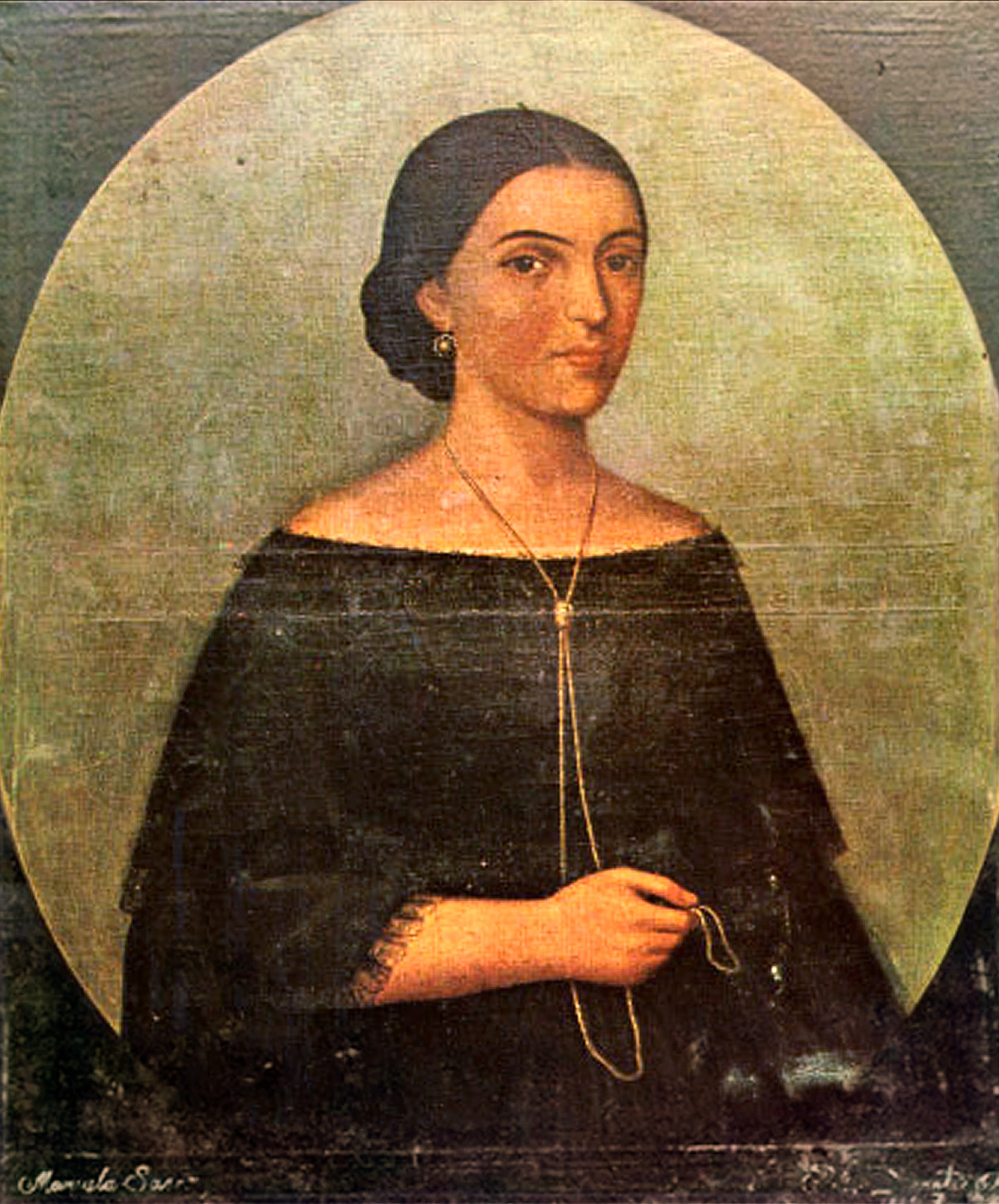 Retrato de Manuela Sáenz pintado en 1825, conservado en el Museo Nacional de Arqueología, Antropología e Historia del Perú