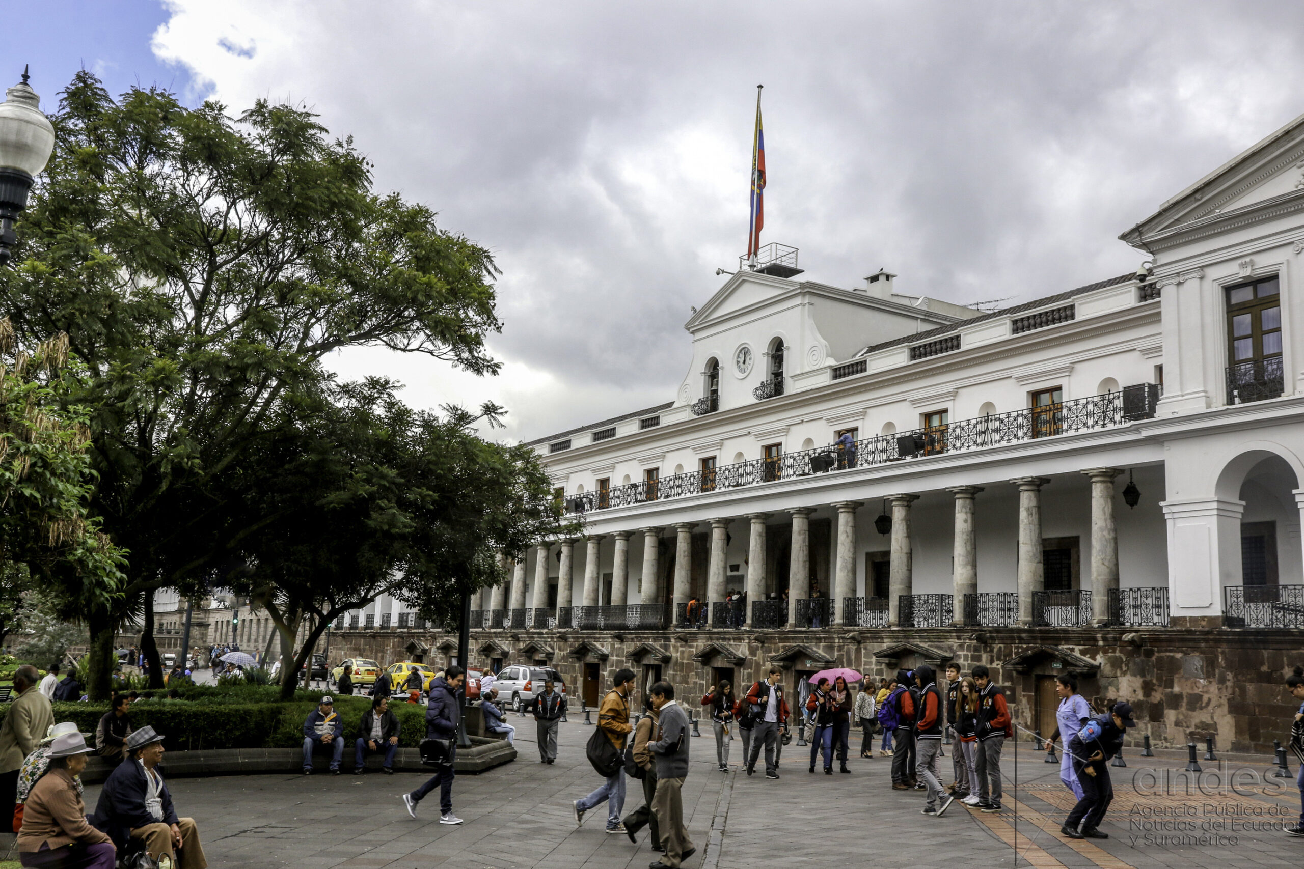 Fachada del Palacio de Carondelet, sede del gobierno en Quito desde la época colonial