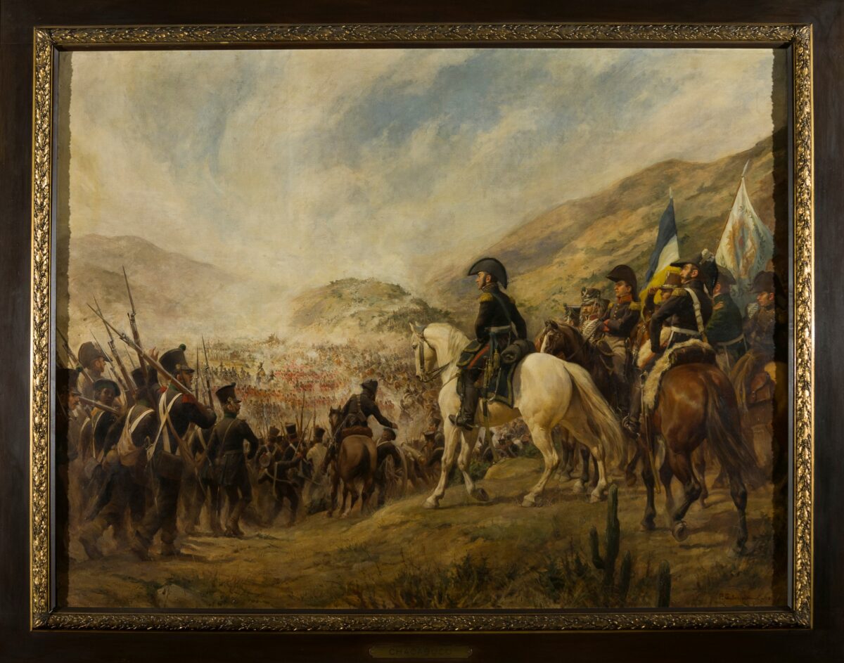 Pintura de la Batalla de Chacabuco de 1817 por Pedro Subercaseaux