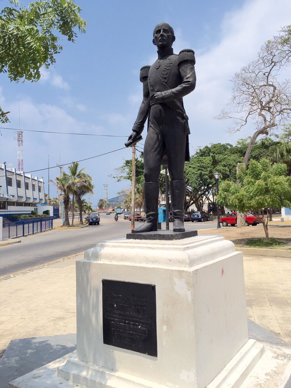 Monumento a Juan José Flores en Puerto Cabello, Venezuela, su ciudad natal