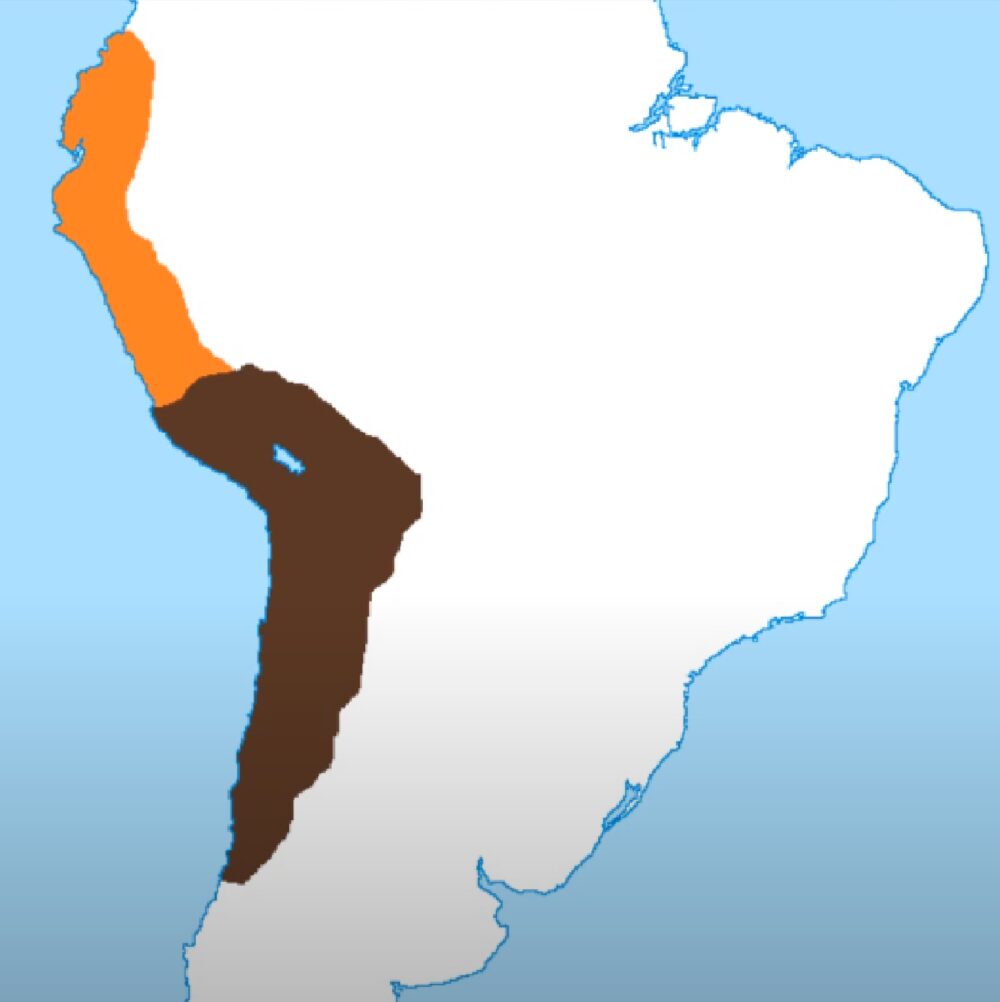 Mapa de la guerra civil incaica entre Atahualpa, en el norte, y Huáscar, en el sur
